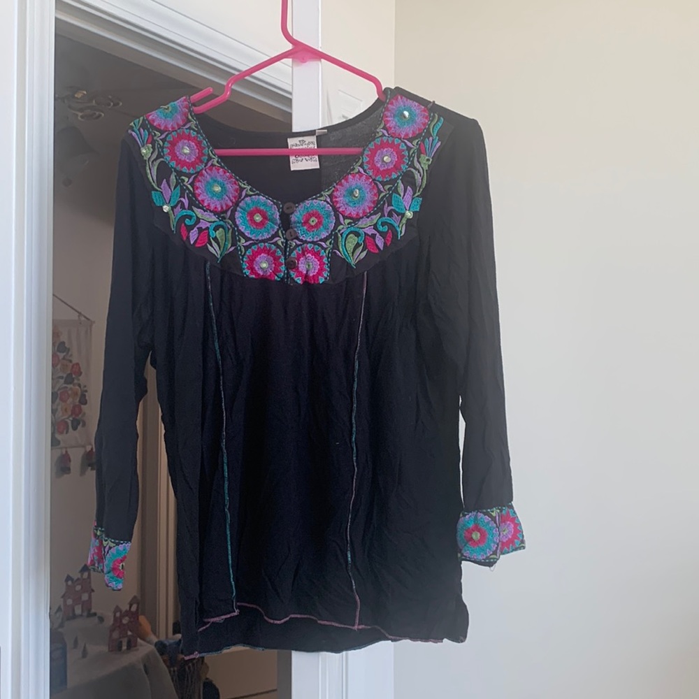 Black bohemian top